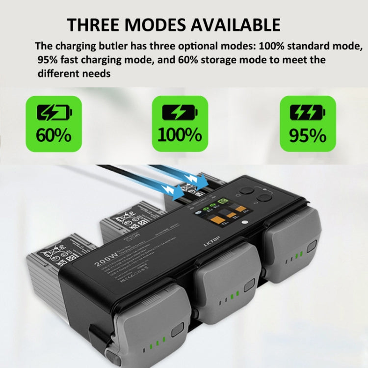 Batería de Vuelo Inteligente LKTOP 200W Administrador de carga de 3 canales para DJI Air 3 — imagen 6