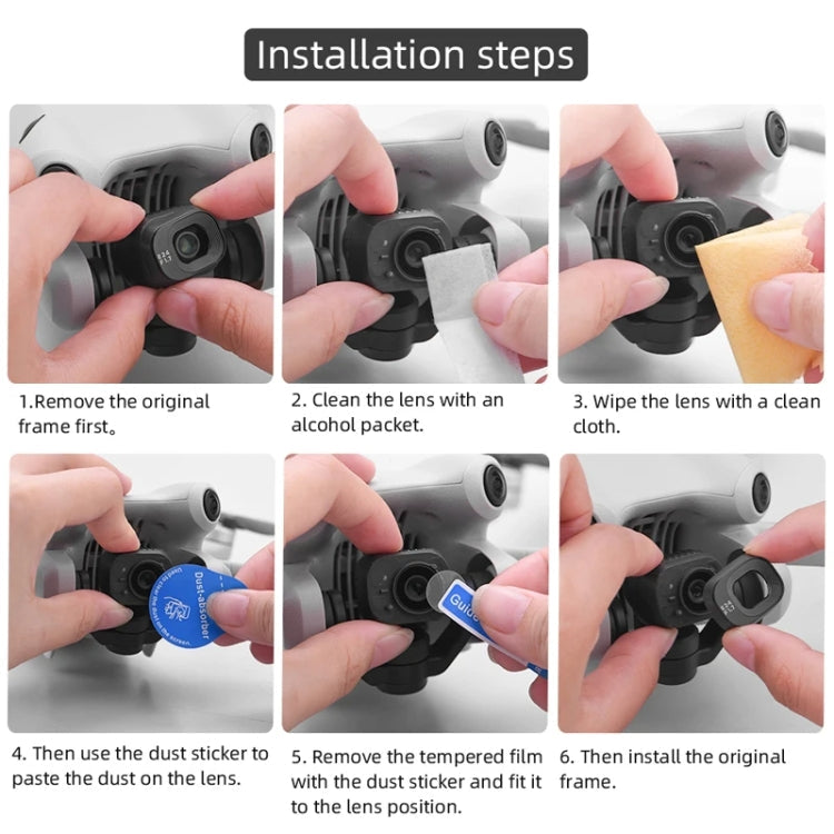 Película Sensor / Protector antirrayas de templada de lente, especificaciones: 1 juego para DJI Mini 4 Pro — imagen 5