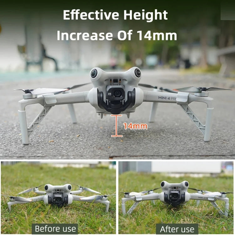 Dron BRDRC Tren de aterrizaje Pata de altura aumentada para DJI Mini 4 Pro (gris) — imagen 4