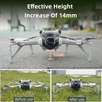 Dron BRDRC Tren de aterrizaje Pata de altura aumentada para DJI Mini 4 Pro (gris) — imagen 4