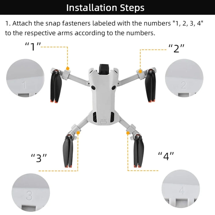 Dron BRDRC Tren de aterrizaje Pata de altura aumentada para DJI Mini 4 Pro (gris) — imagen 9