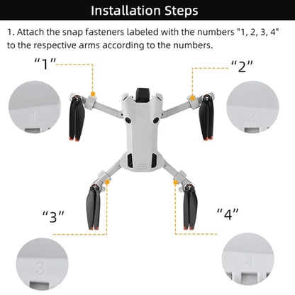 Dron BRDRC Tren de aterrizaje Pata de altura aumentada para DJI Mini 4 Pro (gris) — imagen 9