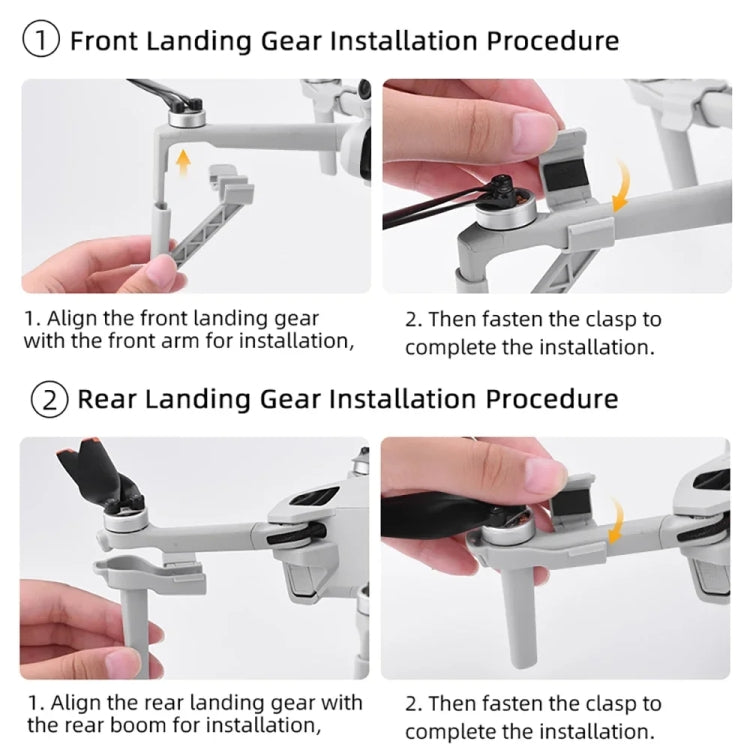 Dron BRDRC Tren de aterrizaje Pata de altura aumentada para DJI Mini 4 Pro (gris) — imagen 10