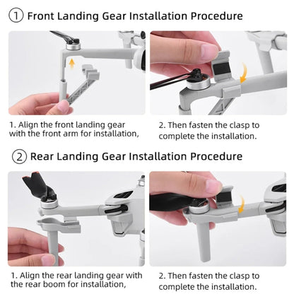 Dron BRDRC Tren de aterrizaje Pata de altura aumentada para DJI Mini 4 Pro (gris) — imagen 10