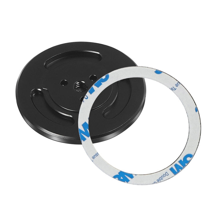 Soporte magnético para teléfono con orificio de 1/4 de pulgada para brazo mágico de trípode (negro)