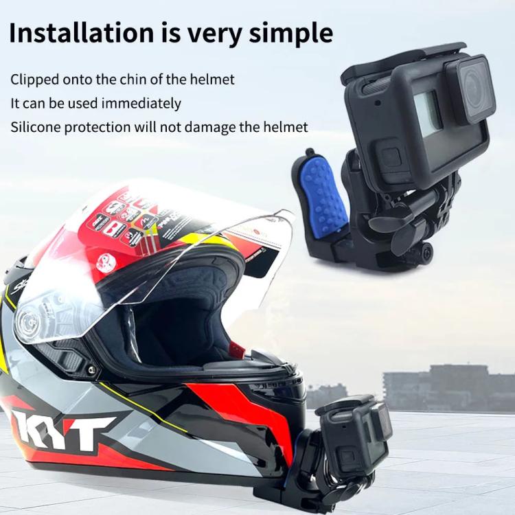 Soporte de abrazadera para casco de motocicleta para GoPro Hero Serie, cámaras SJCAM, especificaciones: Set 1 para DJI Osmo……