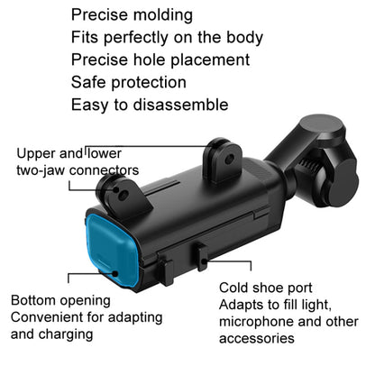 Soporte Adaptador extendido HEPAIL, mango de extensión de bisel protector, adaptador de zapata fría para DJI Osmo Pocket 3 —…