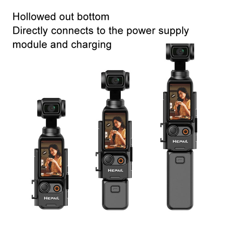 Soporte Adaptador extendido HEPAIL, mango de extensión de bisel protector, adaptador de zapata fría para DJI Osmo Pocket 3 —…