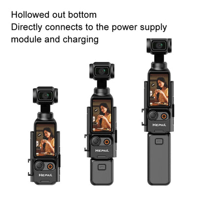 Soporte Adaptador extendido HEPAIL, mango de extensión de bisel protector, adaptador de zapata fría para DJI Osmo Pocket 3 —…