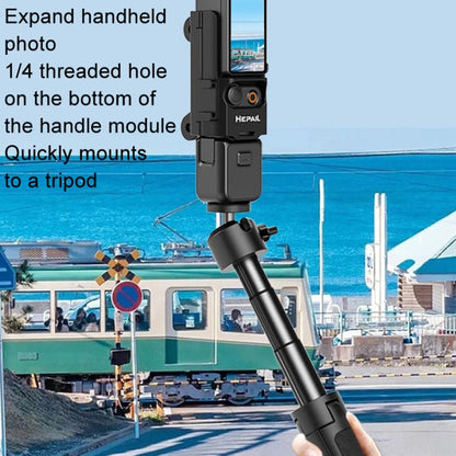 Soporte Adaptador extendido HEPAIL, mango de extensión de bisel protector, adaptador de zapata fría para DJI Osmo Pocket 3 —…