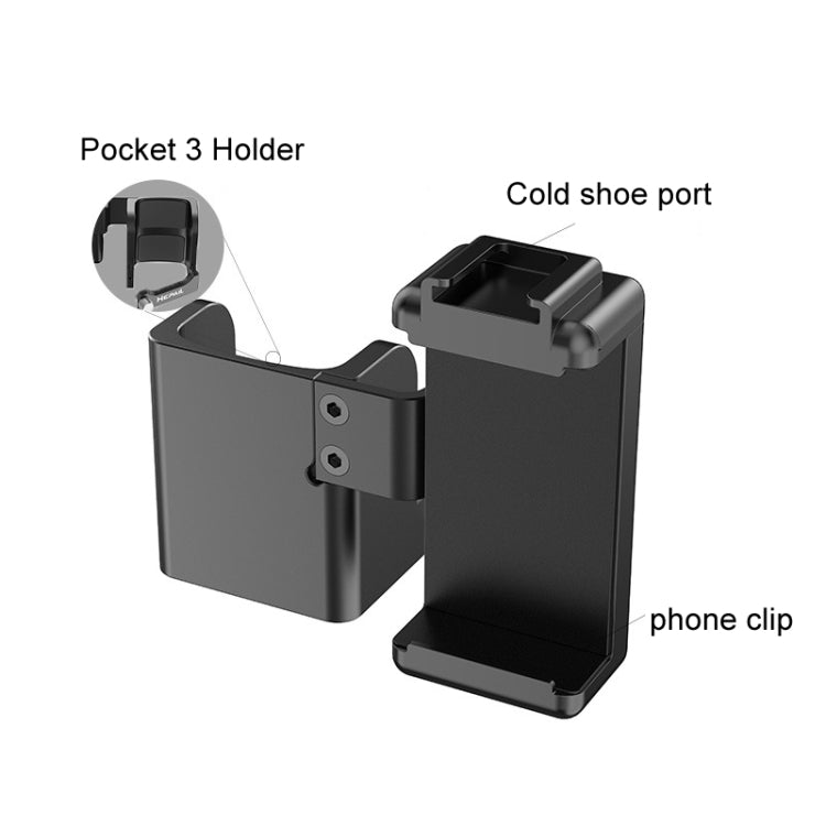 Soporte HEPAIL adaptador de para teléfono extendido bisel de protección para DJI Osmo Pocket 3 — imagen 4