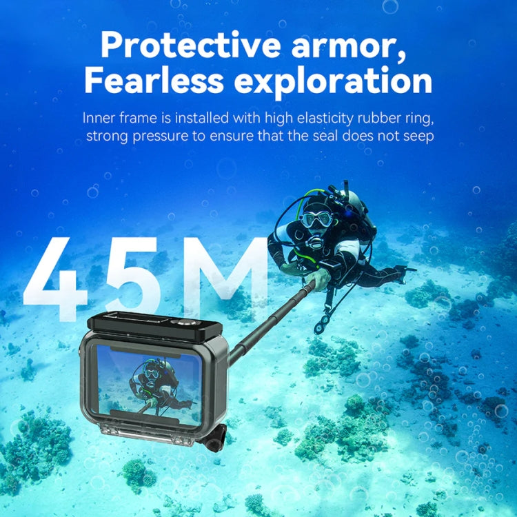 Carcasa 4 TELESIN OA-WTP-003 45m impermeable sellada estuche de buceo para DJI Osmo Action 3 — imagen 8