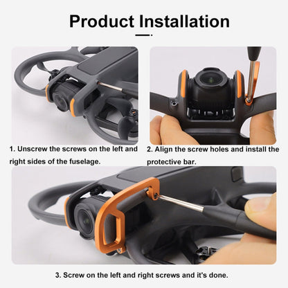 Lente CQT Aleación de aluminio Dron Gimbal Parachoques anticolisión para DJI Avata 2 (Negro) — imagen 11