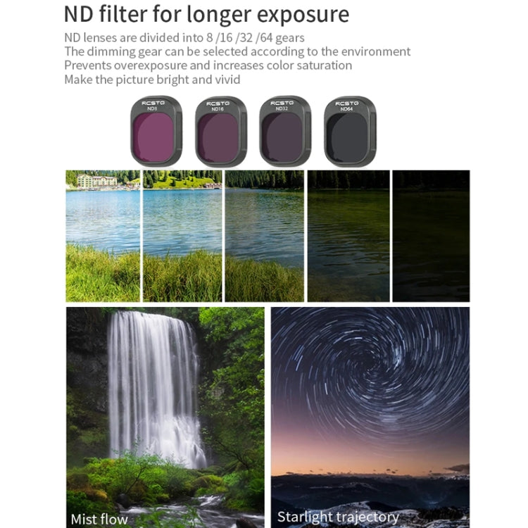 Filtro RCSTQ HD Espejo protector Accesorios para drones, Estilo: ND8 + ND16 + ND32 + ND64 para DJI Mini 4 Pro — imagen 12