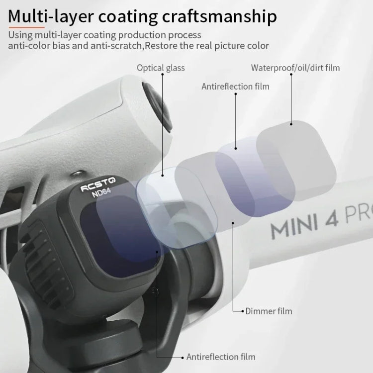 Filtro RCSTQ HD Espejo protector Accesorios para drones, Estilo: ND-PL16 para DJI Mini 4 Pro — imagen 6
