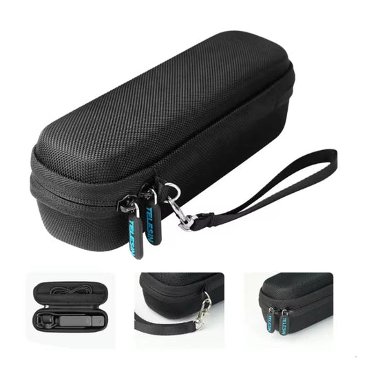 Estuche de almacenamiento y bolsa de transporte portátil TELESIN para cámara para DJI Osmo Pocket 3 (negro)