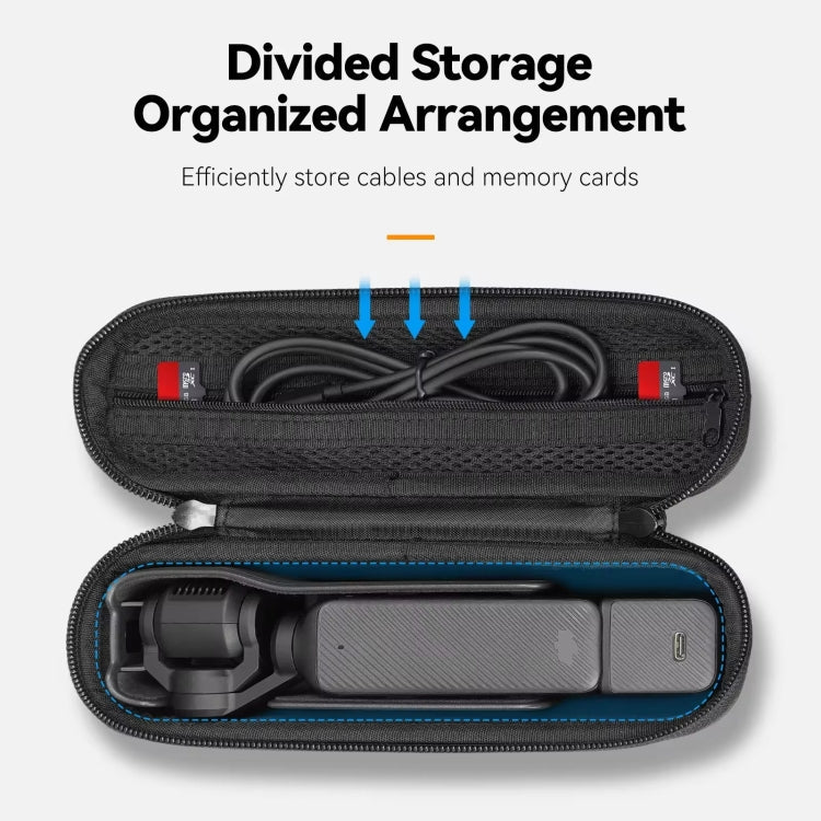 Estuche de almacenamiento y bolsa de transporte portátil TELESIN para cámara para DJI Osmo Pocket 3 (negro) — imagen 3