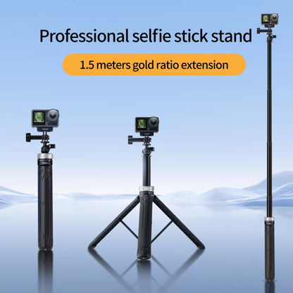 Trípode plegable para selfies TELESIN con rotación de 360 grados y 1,5 m para GoPro Hero, Insta360 y para DJI Osmo Action (n…