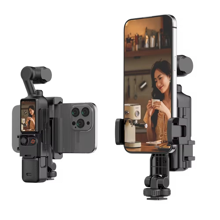 Soporte de expansión para soporte de teléfono con 3 puertos de zapata fría para DJI Osmo Pocket 3 (negro)