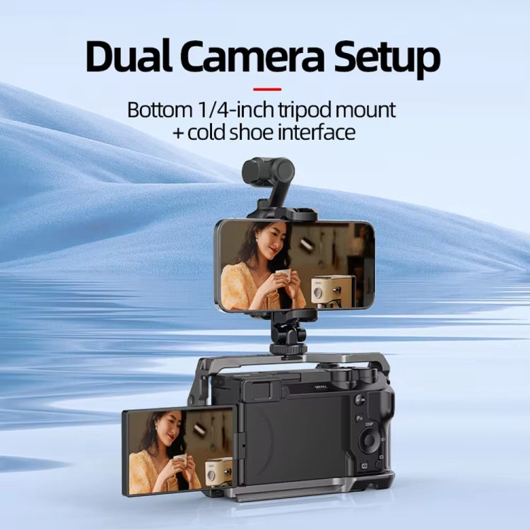 Soporte de expansión para soporte de teléfono con 3 puertos de zapata fría para DJI Osmo Pocket 3 (negro) — imagen 7