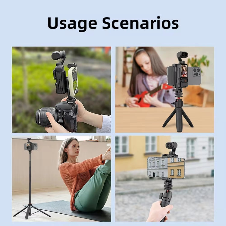 Soporte de expansión para soporte de teléfono con 3 puertos de zapata fría para DJI Osmo Pocket 3 (negro) — imagen 9