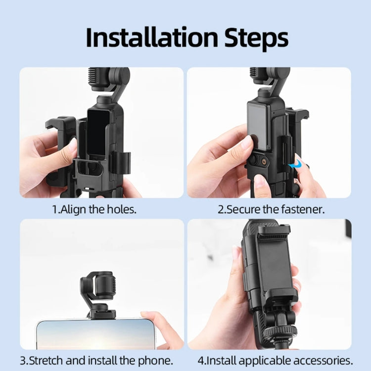 Soporte de expansión para soporte de teléfono con 3 puertos de zapata fría para DJI Osmo Pocket 3 (negro) — imagen 10