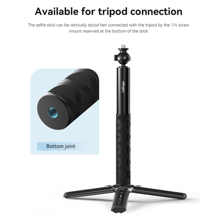 AMagisn - Palo de selfie con articulación esférica de 3 garras de 120 cm, varilla de extensión para cámara deportiva, GoPro……