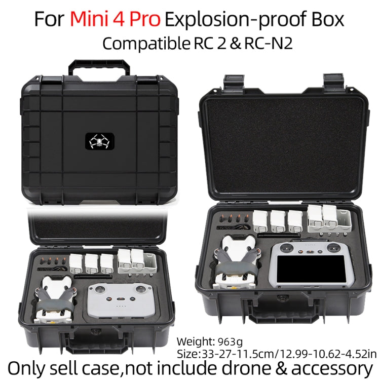 Estuche a prueba de explosiones para dron /, compatible con RC y RC 2, RC-N1 y RC-N2 para DJI Mini 4 Pro / Mini 3 Pro (negro…