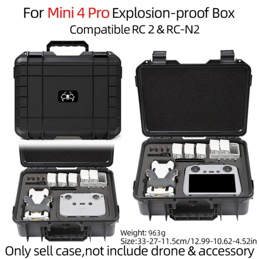 Estuche a prueba de explosiones para dron /, compatible con RC y RC 2, RC-N1 y RC-N2 para DJI Mini 4 Pro / Mini 3 Pro (negro…
