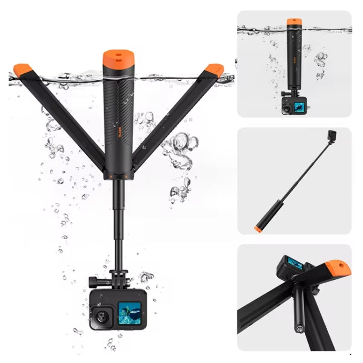 Trípode retráctil para selfies con barra de flotabilidad subacuática de 61 cm de TELESIN para cámara de acción GoPro Insta36…