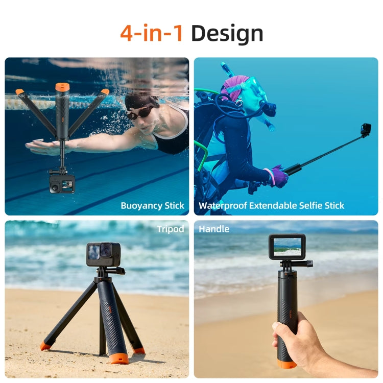 Trípode retráctil para selfies con barra de flotabilidad subacuática de 61 cm de TELESIN para cámara de acción GoPro Insta36…