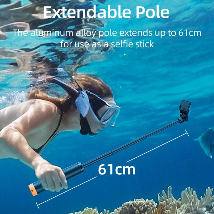 Trípode retráctil para selfies con barra de flotabilidad subacuática de 61 cm de TELESIN para cámara de acción GoPro Insta36…
