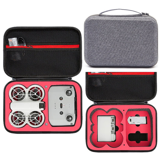 Estuche de transporte y caja protectora para DJI Neo (gris + interior rojo)
