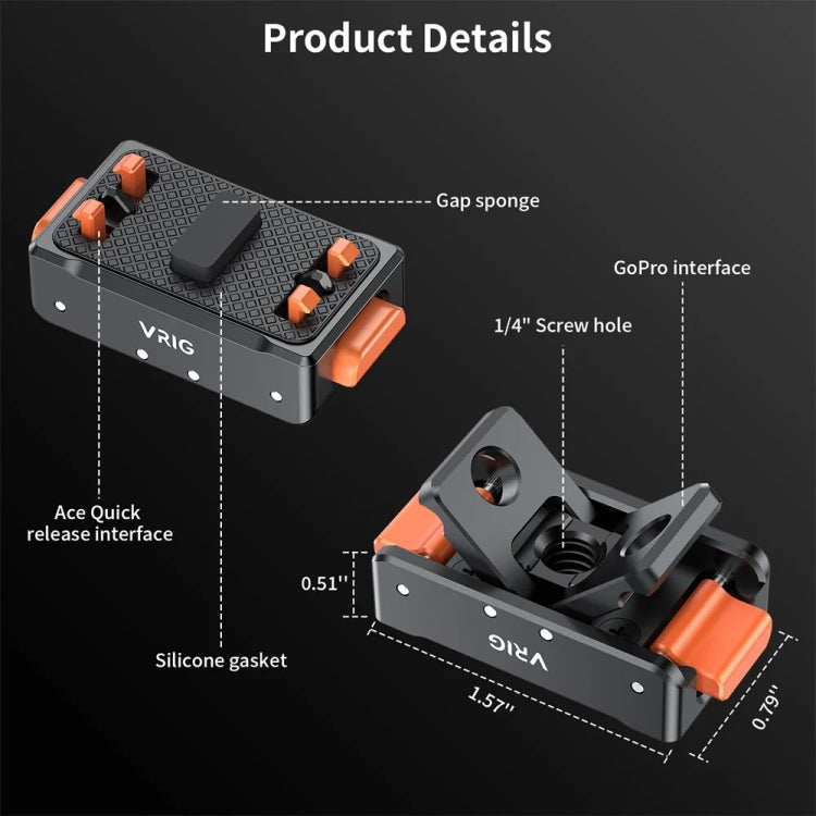 Base Adaptador de liberación rápida magnético VRIG para Insta360 Ace / Ace Pro, especificación: — imagen 8
