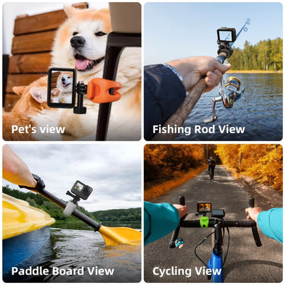 Soporte flexible ajustable de silicona para cámara de acción TELESIN para GoPro HERO / Insta360 / Action Camera (naranja) —…