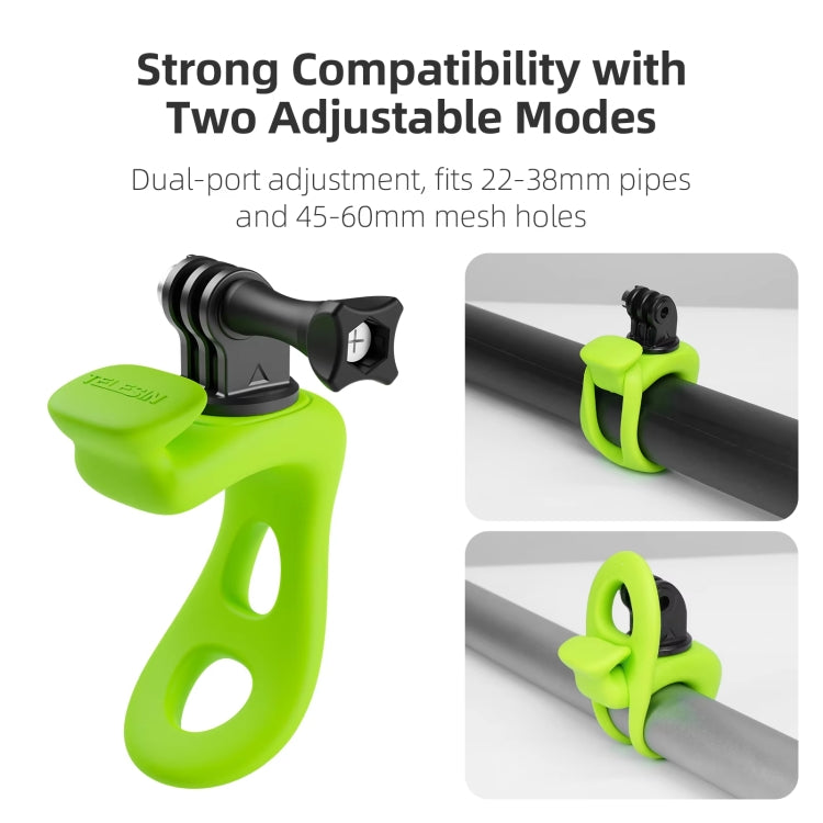 Soporte flexible ajustable de silicona para cámara de acción TELESIN para GoPro HERO / Insta360 / Action Camera (verde) — im…