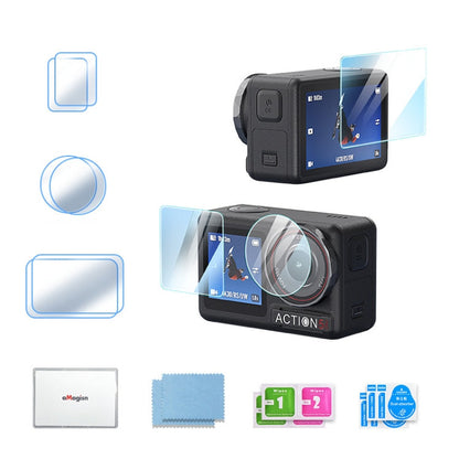 Paquete B de juego de vidrio templado de dureza 9H aMagisn para DJI Osmo Action 5