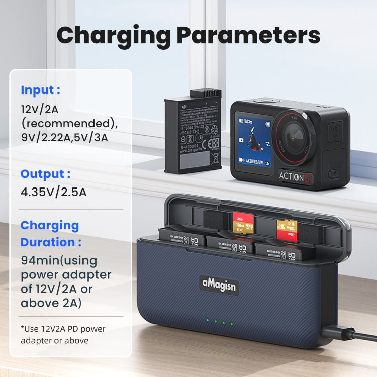 Batería Compartimento de almacenamiento para cargador de aMagisn para DJI Osmo Action 5 — imagen 11