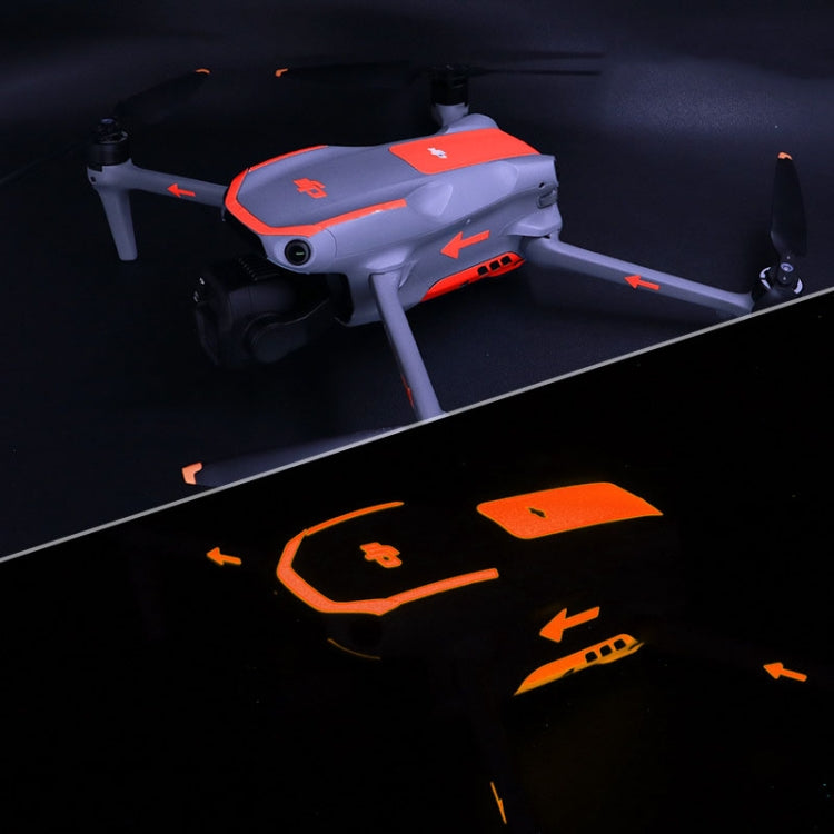 Pegatinas luminosas, película luminosa nocturna para DJI Air 3S (naranja y rojo)