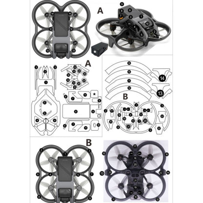 Pegatinas personalizadas sin adhesivo para fuselaje único de para DJI Avata (A-07 Baby Whale) — imagen 4