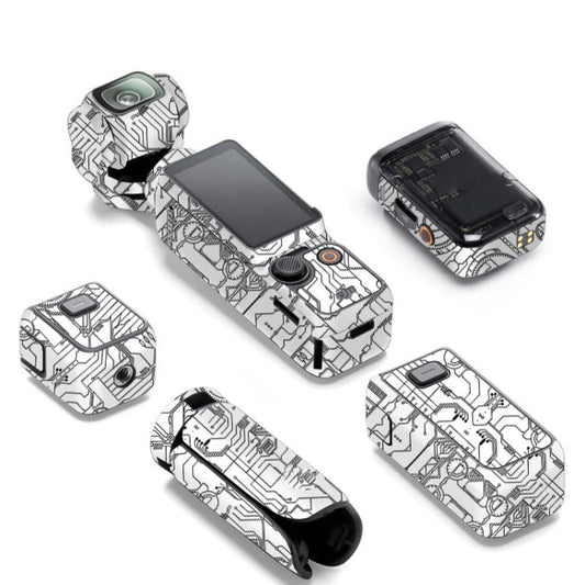 Pegatinas para cámara Pocket 3, mica protectora antiarañazos y no adhesiva (circuito blanco)