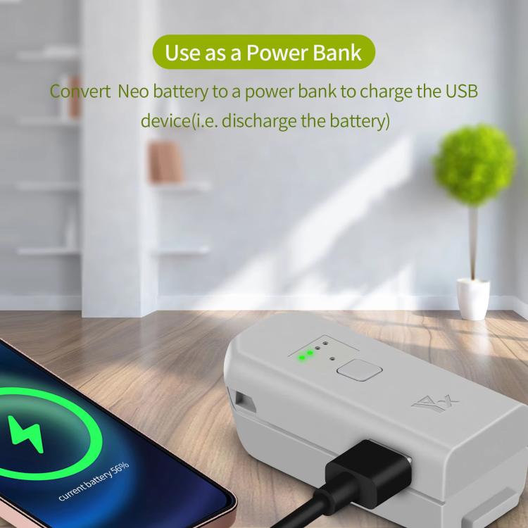 Batería Cargador de para dron YX con puerto USB-C/Tipo-C, administrador de batería para DJI Neo (gris) — imagen 4