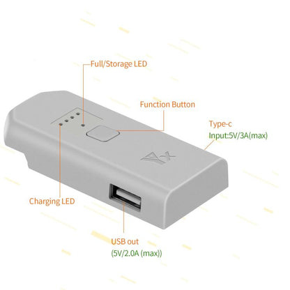 Batería Cargador de para dron YX con puerto USB-C/Tipo-C, administrador de batería para DJI Neo (gris) — imagen 8
