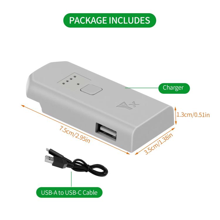 Batería Cargador de para dron YX con puerto USB-C/Tipo-C, administrador de batería para DJI Neo (gris) — imagen 9