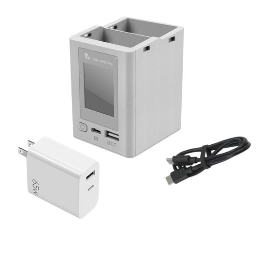 Batería de doble Cargador de vía con pantalla a color y enchufe estadounidense de 65 W para DJI Mini 4 Pro / Mini 3 Pro para…