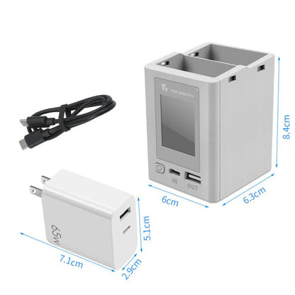 Batería de doble Cargador de vía con pantalla a color y sin enchufe para DJI Mini 4 Pro / Mini 3 Pro para DJI DJI Mini 4 Pro…