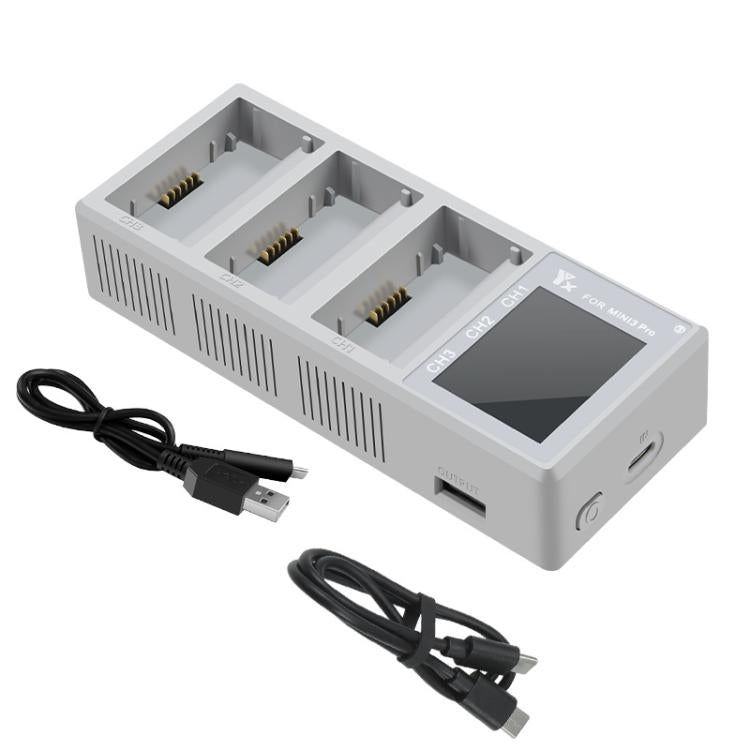 Batería de 3 Cargador de vías con pantalla a color y sin enchufe para DJI Mini 4 Pro / Mini 3 Pro para DJI DJI Mini 4 Pro, D…