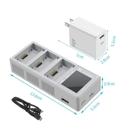 Batería de 3 Cargador de vías con pantalla a color y enchufe europeo de 65 W para DJI Mini 4 Pro / Mini 3 Pro para DJI DJI M…