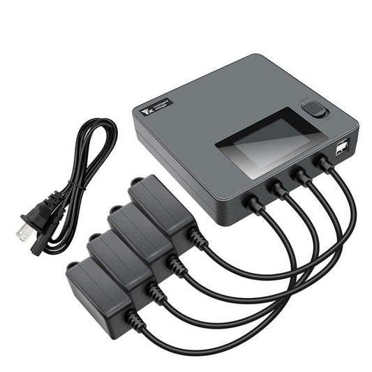 Batería de cuatro Cargador de vías con pantalla digital a color y enchufe estadounidense para DJI Mini 4 Pro / Mini 3 Pro pa…