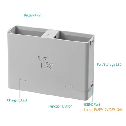 Batería Cargador bidireccional, administrador de para DJI Mini 4 Pro / Mini 3 Pro (plateado) para DJI DJI Mini 4 Pro, DJI Mi…